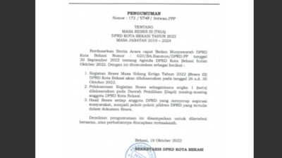 DPRD Kota Bekasi Siapkan Agenda RESES III 2022