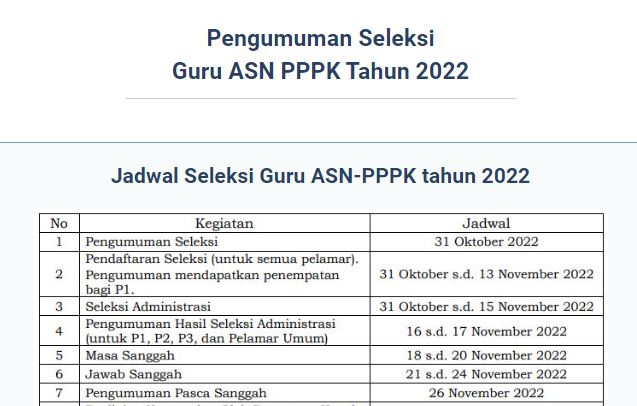 Jadwal Lengkap PPPK Guru 2022 dan Link Pendaftaran, Klik sscasn.bkn.go.id