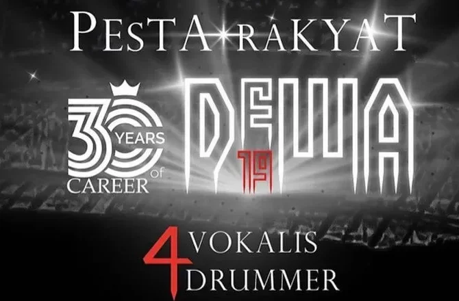 Pesta Rakyat 30 Tahun Berkarya Dewa 19 dengan 4 Vokalis dan 4 Drummer