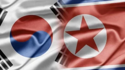 bendera korea selatan dan korea utara