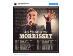 Rayakan 40 Tahun Berkarier, Morrissey akan Gelar Tur di Amerika pada September 2023