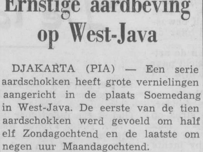 gempa sumedang koran belanda 1955