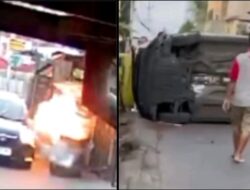 Viral! Pengendara Mobil Ugal-Ugalan Menabrak Gerobak Kupat Tahu di Bandung